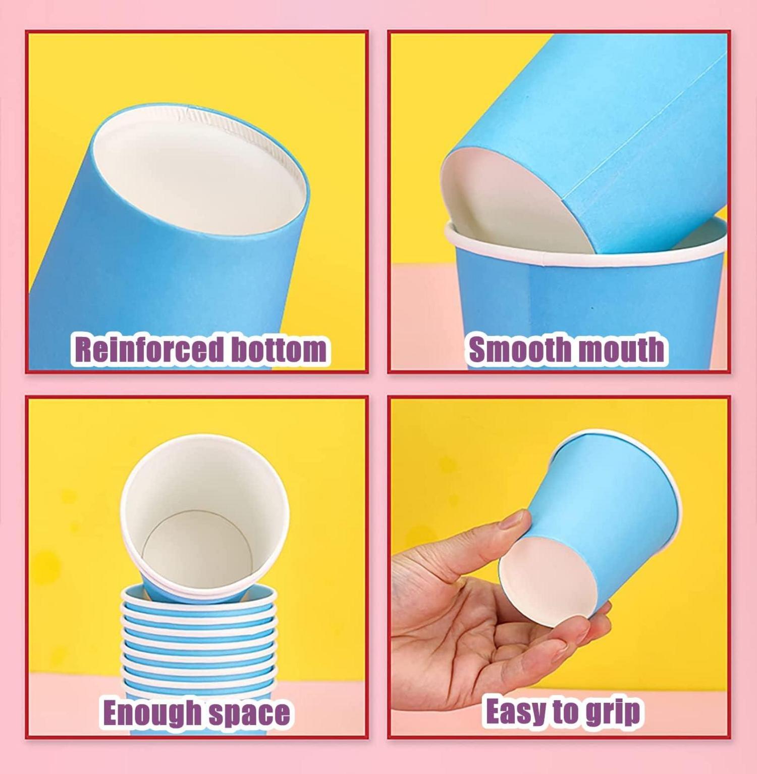 60 Stück 250ml Einweg Pappbecher Mehrfarbige Trinkbecher DIY