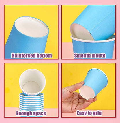 60 Stück 250ml Einweg Pappbecher Mehrfarbige Trinkbecher DIY