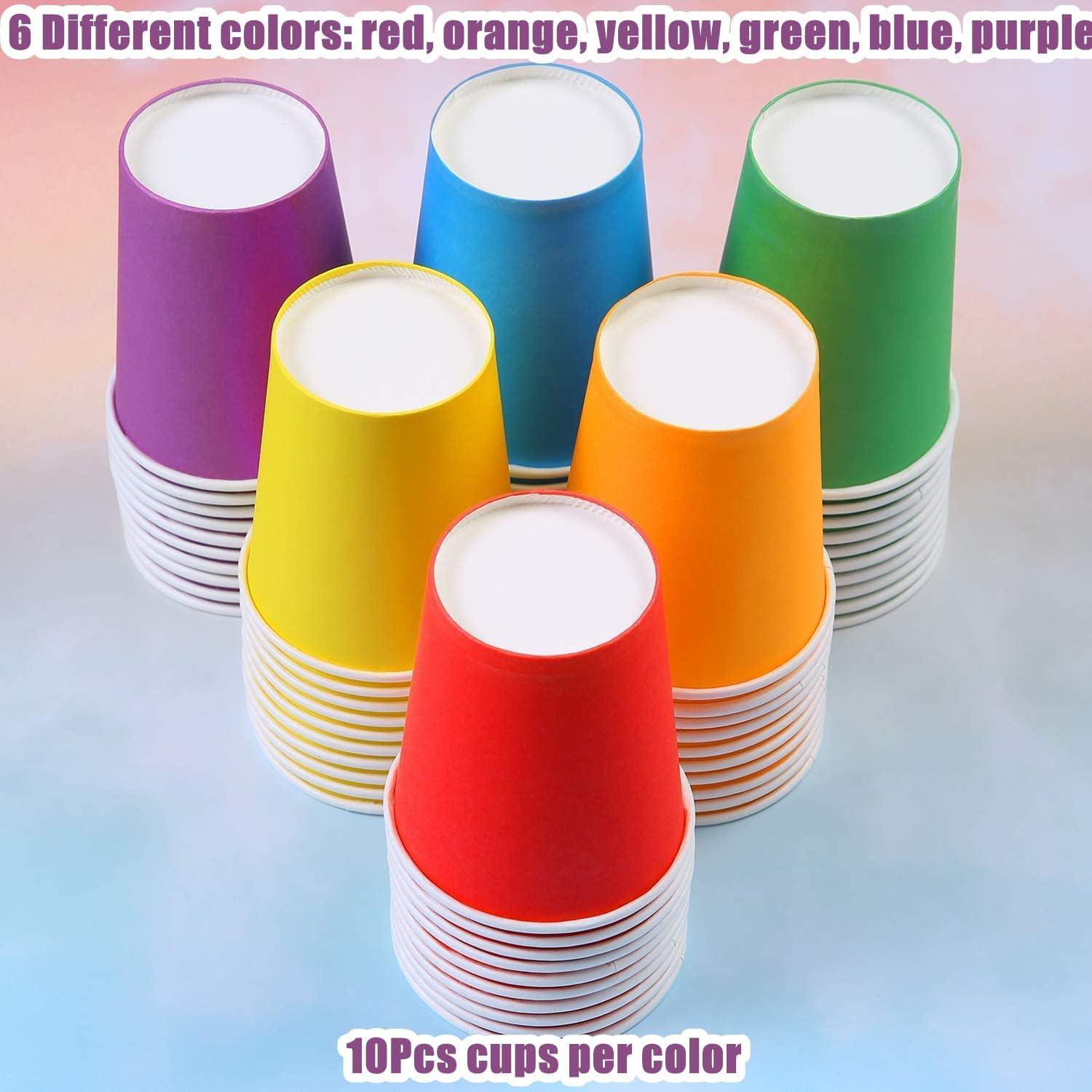 60x Einweg Pappbecher 250ml bunte Partybecher Lot
