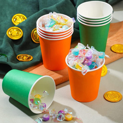 60x Latern Einweg Pappbecher 250ml Mehrfarbige Trinkbecher DIY Party Becher