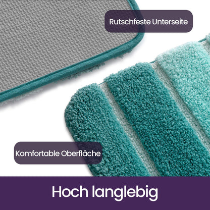 Rutschfeste Badematte 60x90 cm - Saugfähig & Weich, Grün