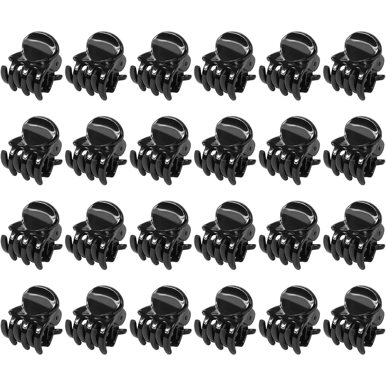 Mini Haarspangen Kunststoff Schwarz 24 Stück Rutschfesteme Griff