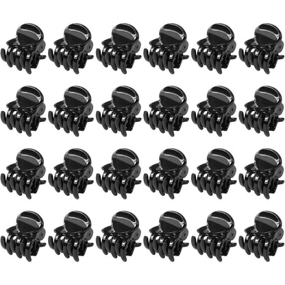 Mini Haarspangen Kunststoff Schwarz 24 Stück Rutschfesteme Griff