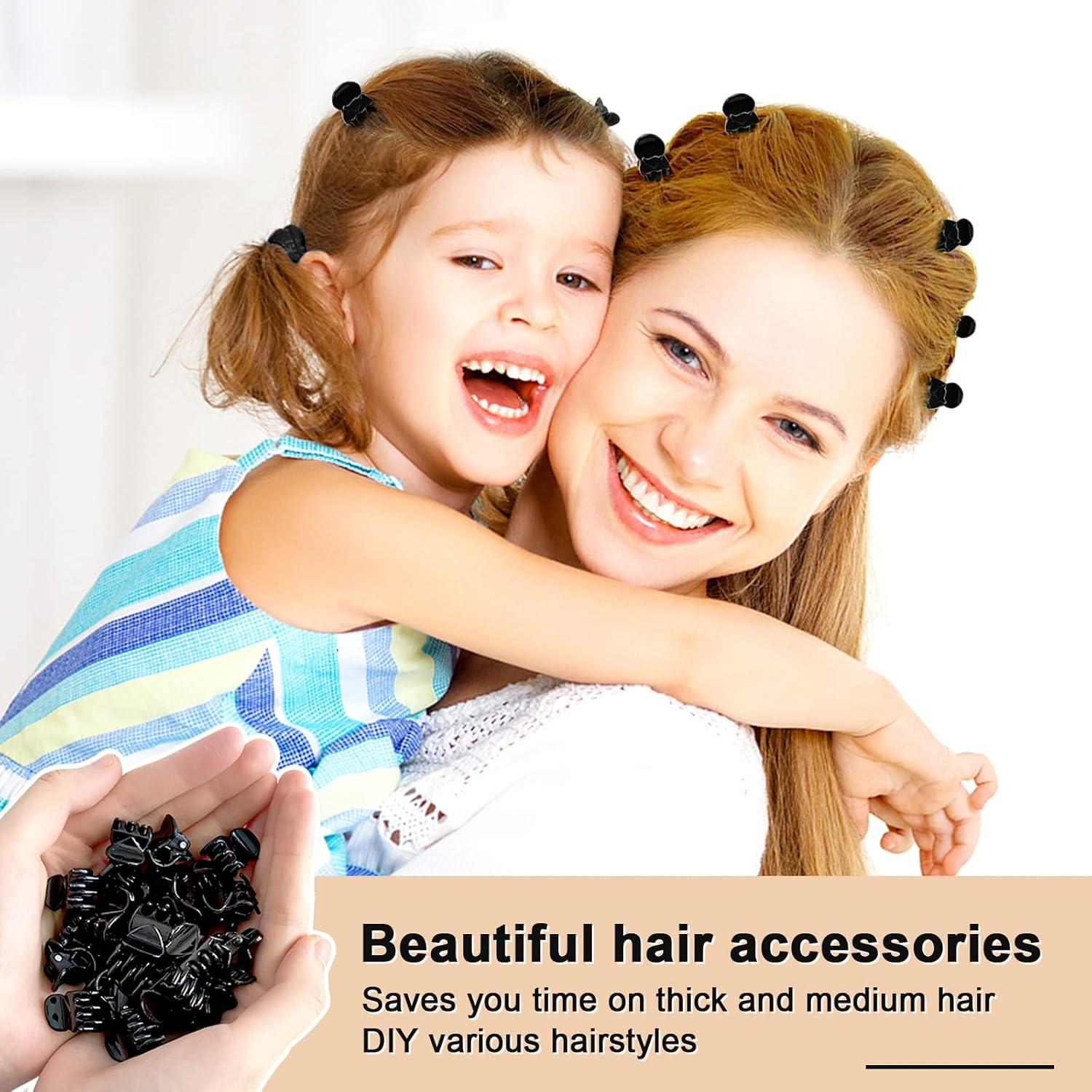 Mini Haarspangen 24 Stück Kunststoff Haarclips Schwarz Rutschfester