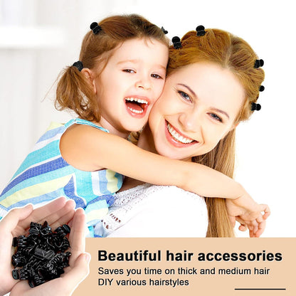 Mini Haarspangen 24 Stück Kunststoff Haarclips Schwarz Rutschfester