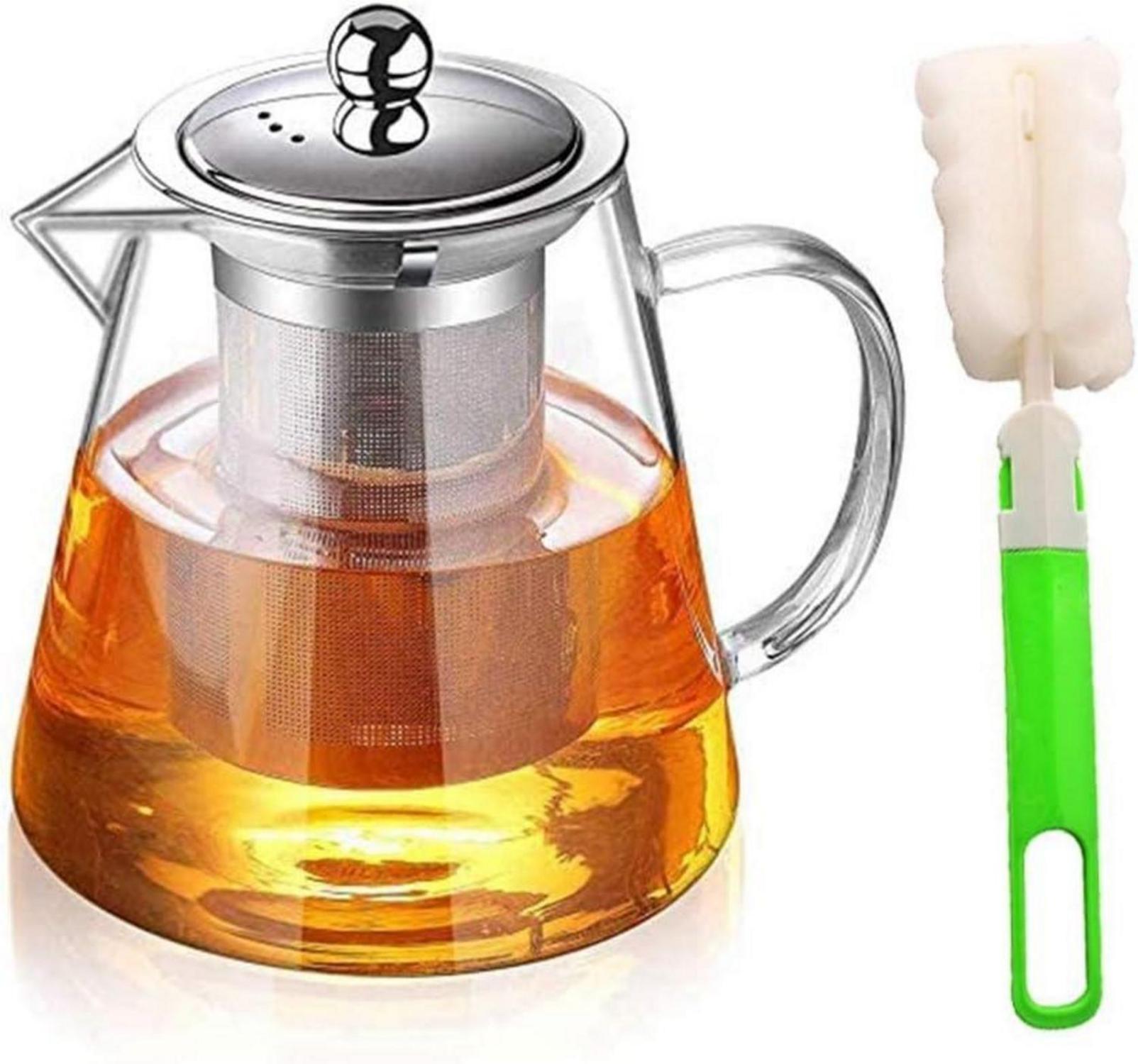 Glas Teekanne mit Siebeinsatz Borosilikatglas 1300ML