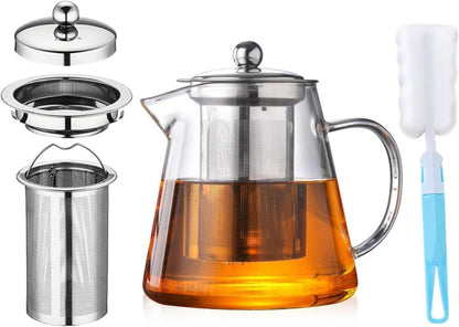 Glas Teekanne mit Siebeinsatz Borosilikatglas Tee Set 750ML
