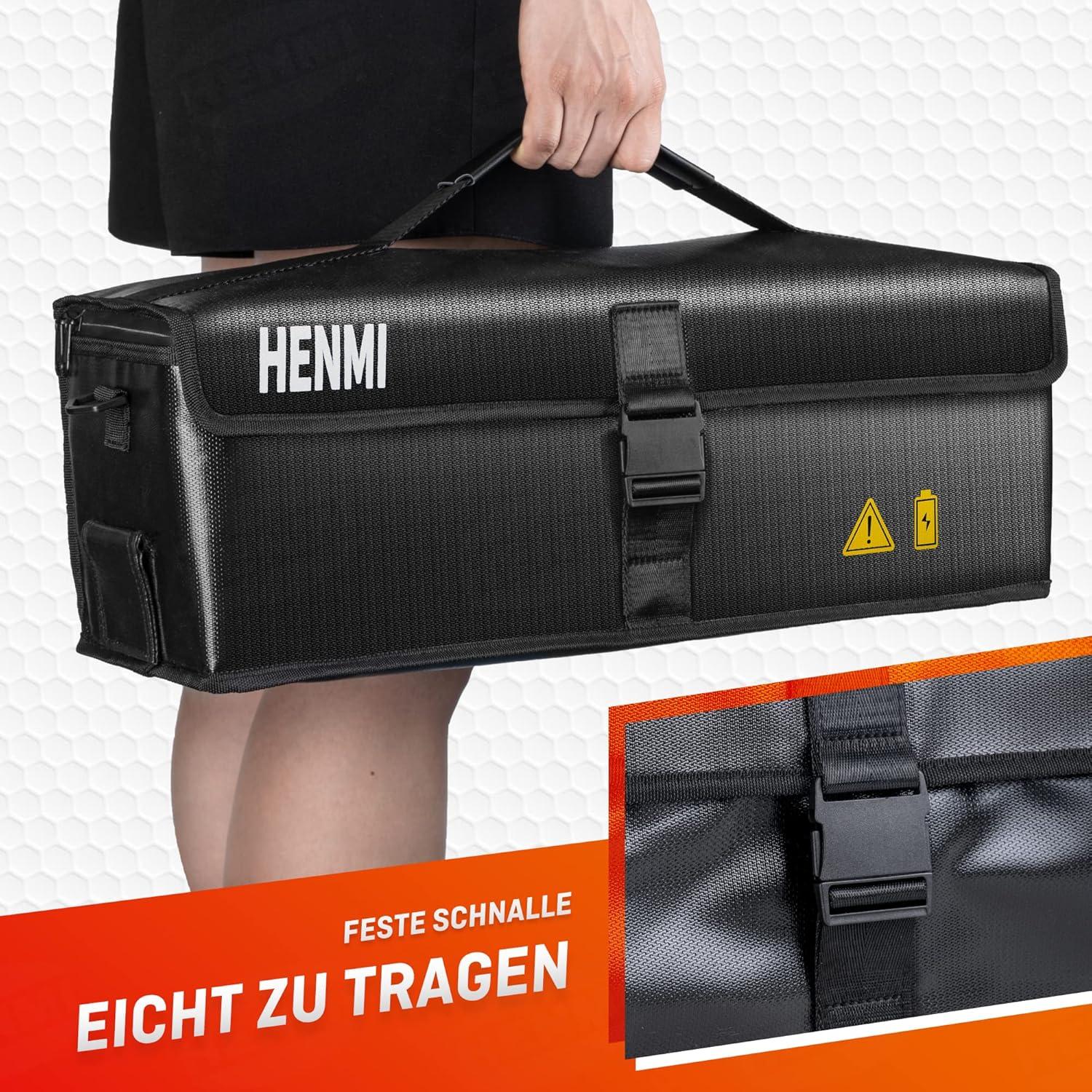 Ebike Akku Tasche 1000°C Feuerfest 49x15x15cm Ladetasche Schutz