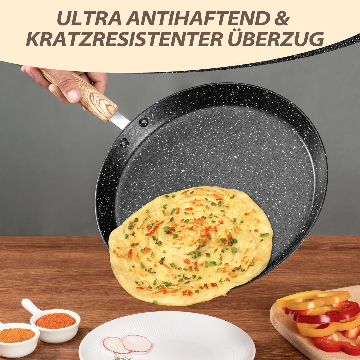 Crepe Pfanne 28cm Antihaft Induktion Omlettpfanne