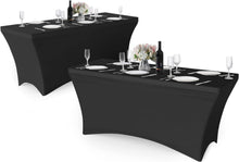 Granbest 2er Pack Fitted 6FT Spandex Tischdecke Schwarz