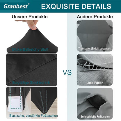 Granbest 2er Pack Fitted 6FT Spandex Tischdecke Schwarz
