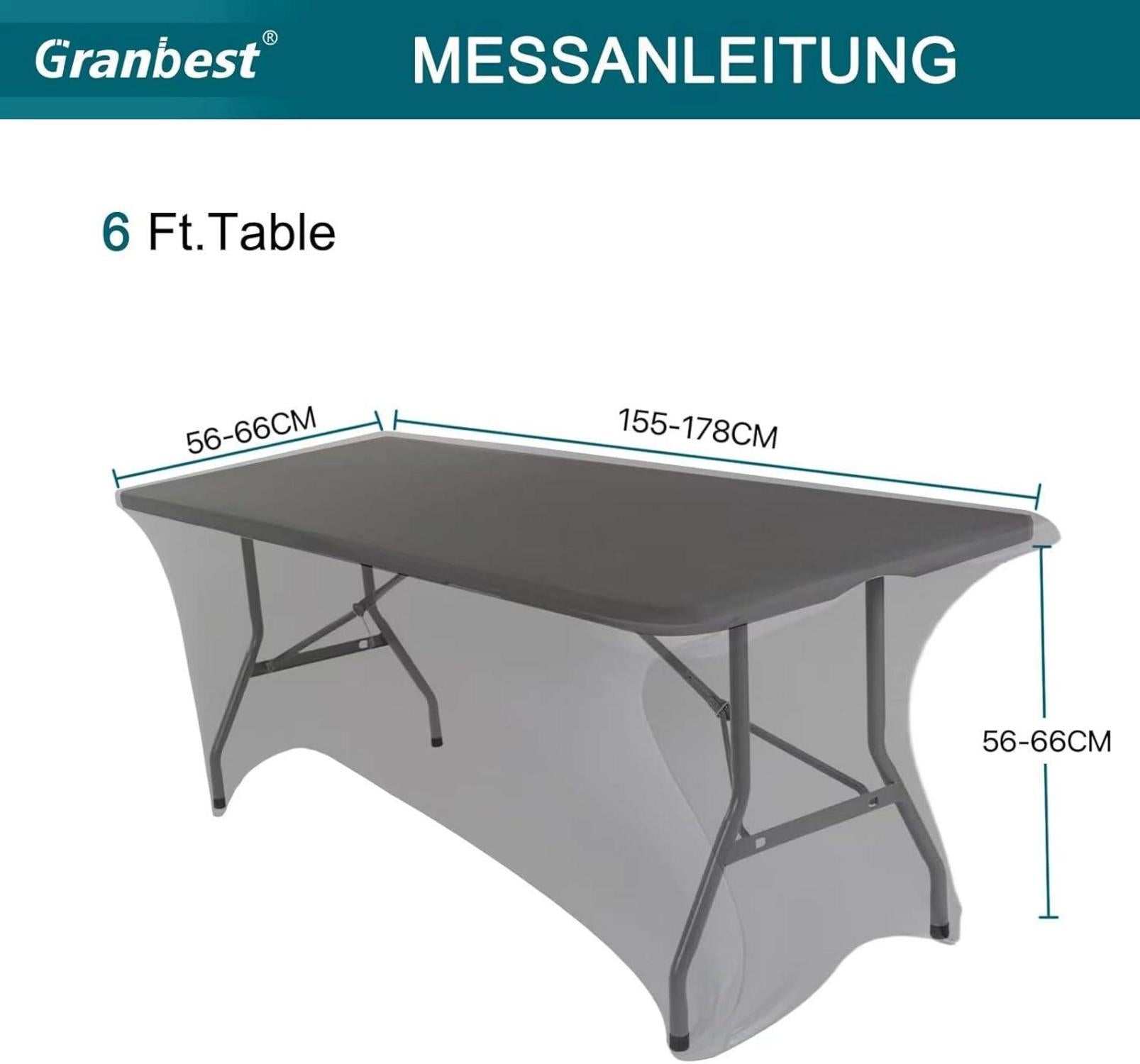 2er Pack Schwarze Spandex Tischdecke 6FT Hochelastisch Bankett Party