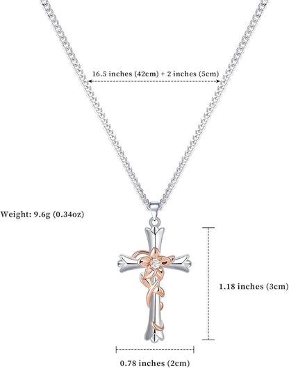 Kreuzkette Halskette Religiöser Glaube Geschenk für Frauen