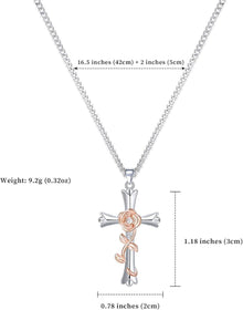 Kreuzkette Halskette Frauen Religiöser Glaube Rosegold 3cm