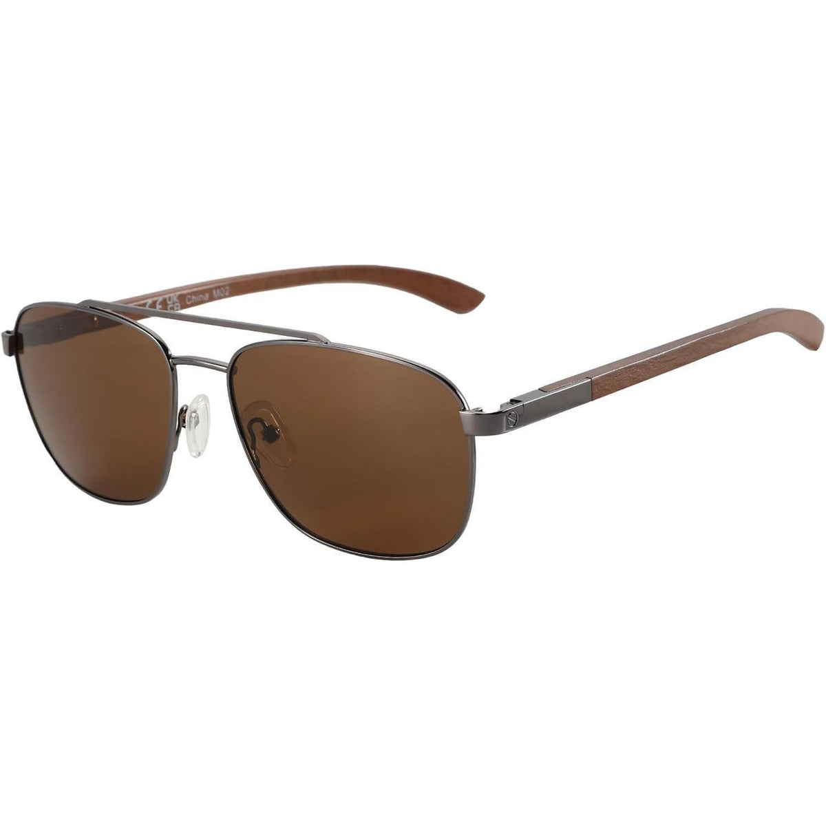 Piloten Sonnenbrille Retro Holz Metall polarisiert UV400 Schutz