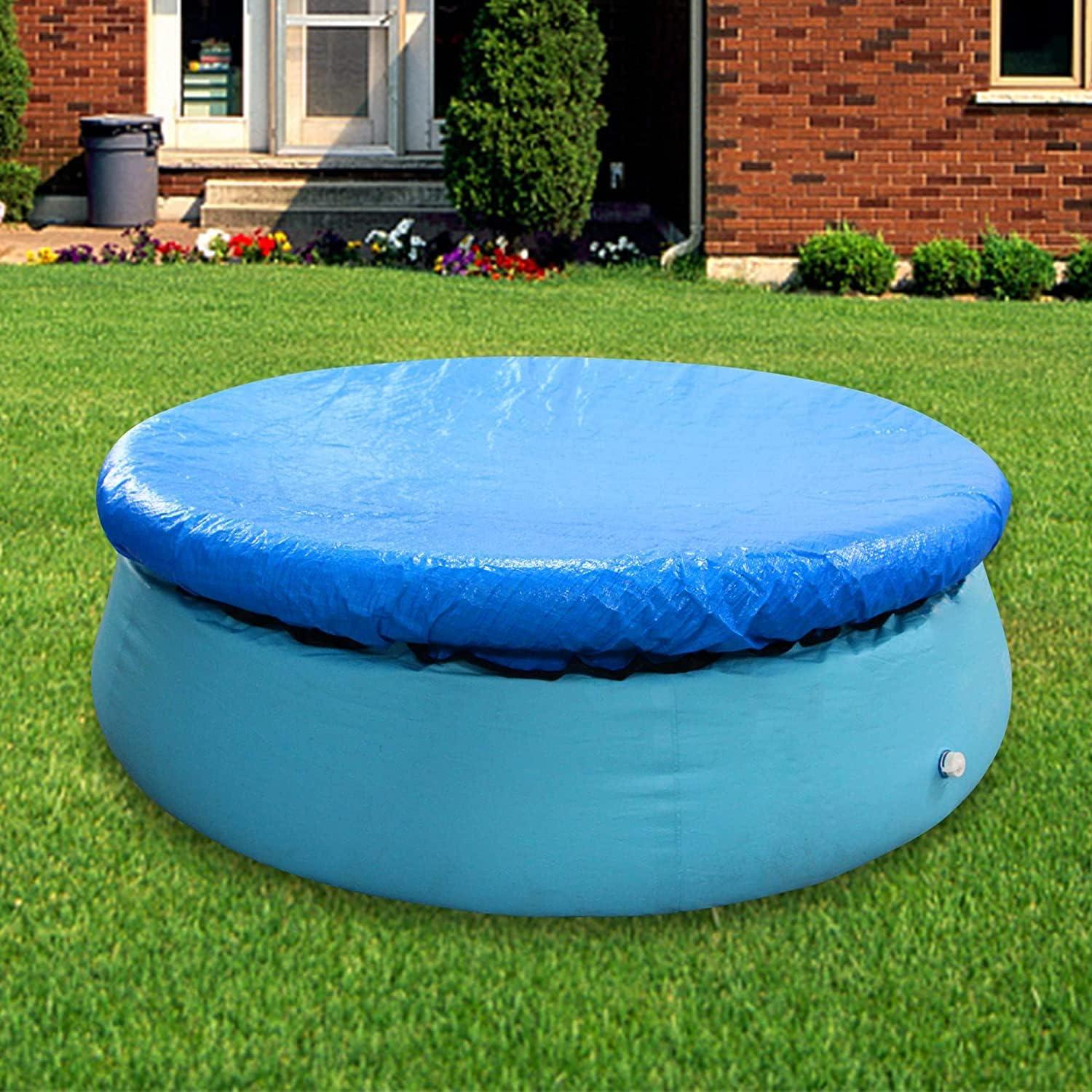 305CM Rund Poolabdeckung Schwimmbad Abdeckplane Staubdicht Blau