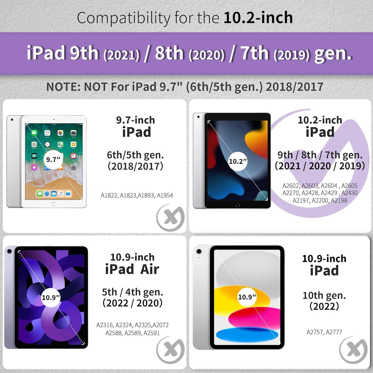 iPad 10,2 Zoll Hülle mit Stifthalter und Transparenter