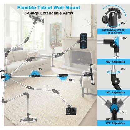 Faltbarer Tablet Wandhalterung mit Langem Arm & 360° Drehung