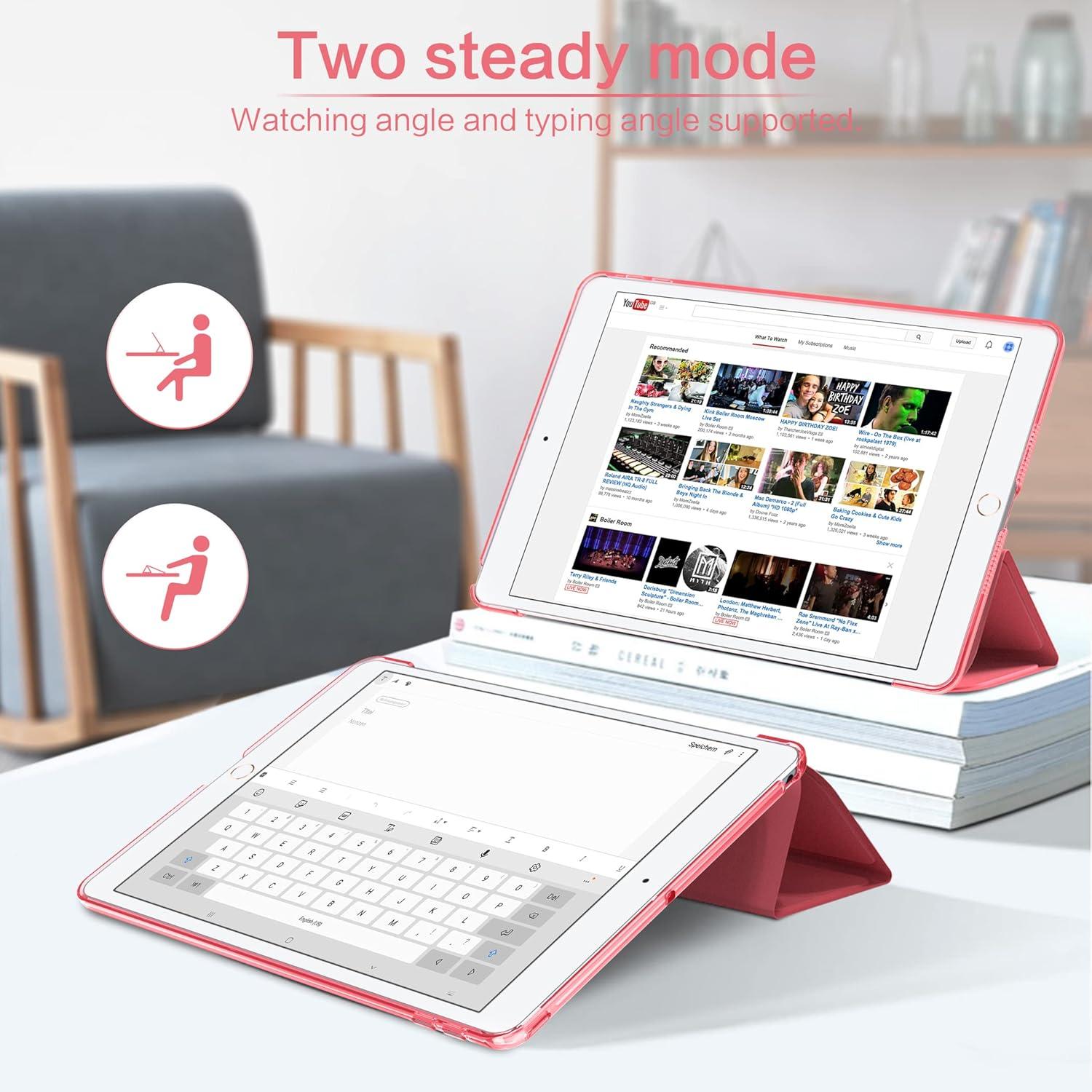 EasyAcc iPad 9.7 Hülle Transluzent Matt Wassermelonenrot