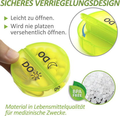 Pillendose 7 Tage Tablettenbox Große Fächer Reise Organizer