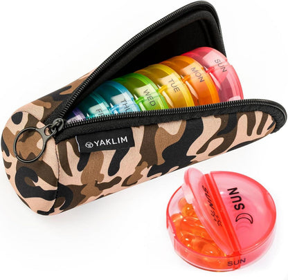 Pillendose 7 Tage Tablettenbox 14 Extra Große Fächer