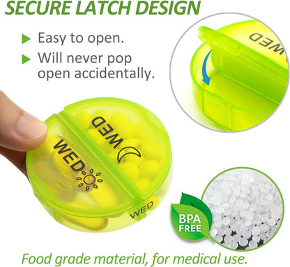 Pillendose 7 Tage Tablettenbox 14 Fächer Organizer Vitamine