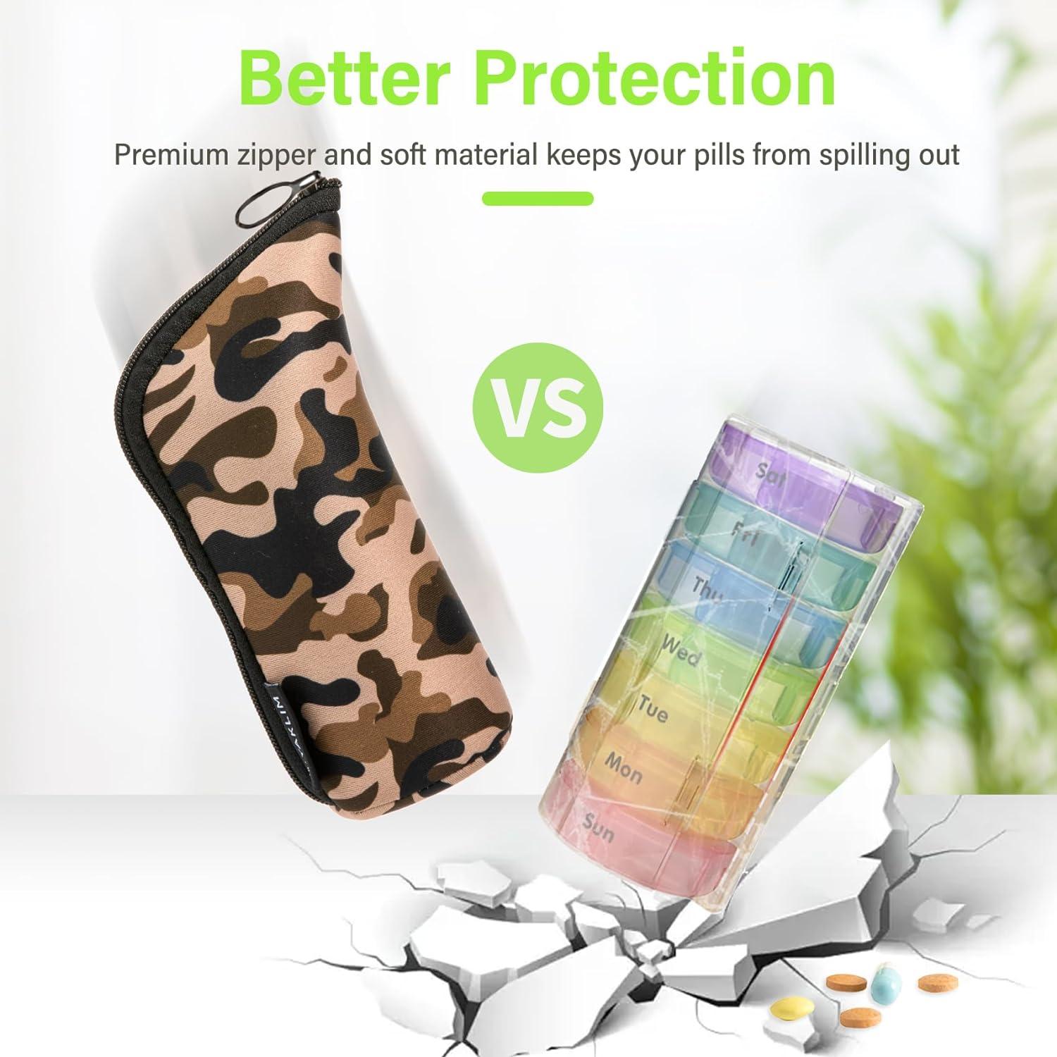 Pillendose 7 Tage Tablettenbox 2 Fächer Morgens Abends Organizer