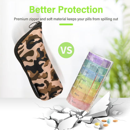 Pillendose 7 Tage Tablettenbox 2 Fächer Morgens Abends Organizer