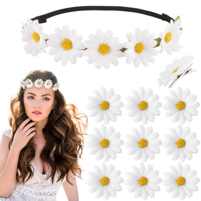 Blumen Haarband Sonnenblumen Stirnband mit Haarspangen Damen Party