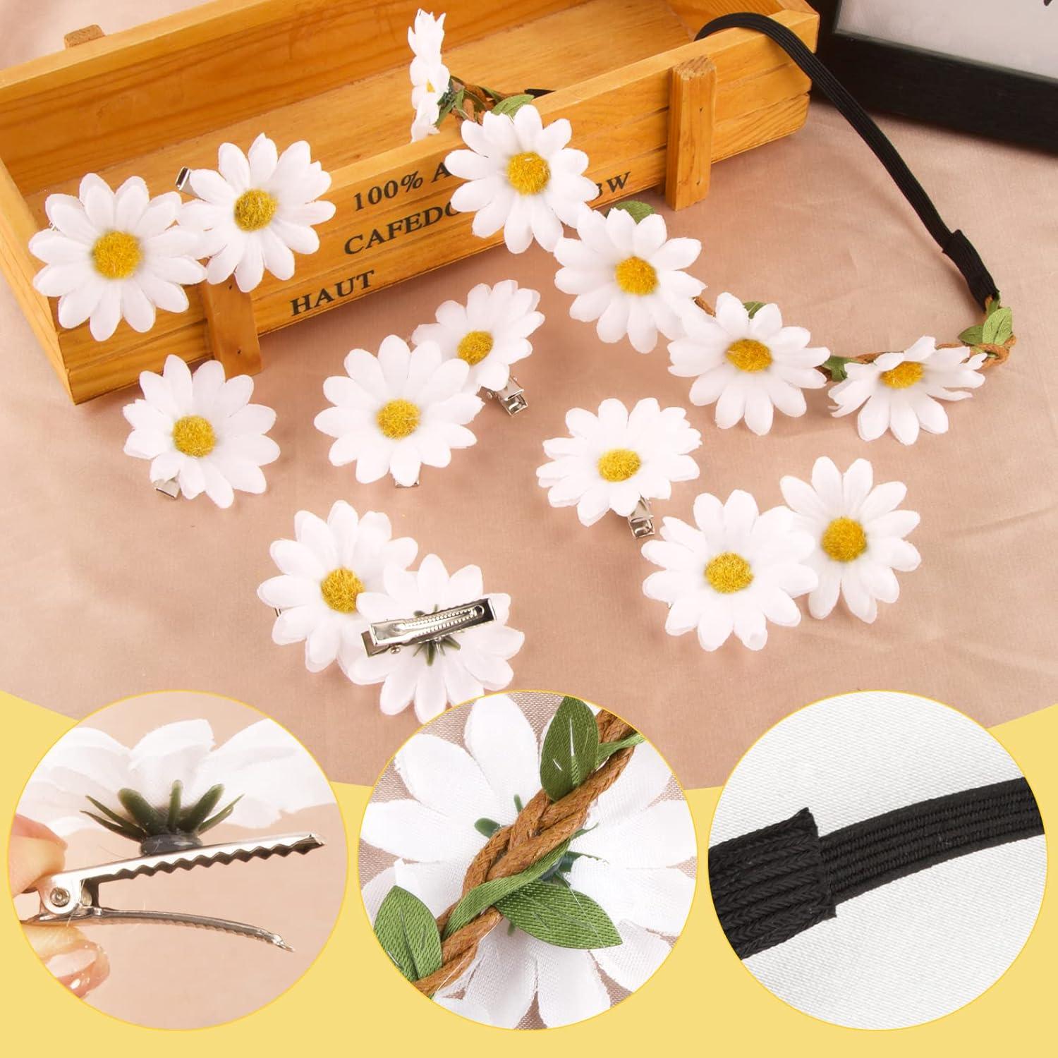 Blumen Haarband Sonnenblumen Stirnband mit Haarspangen Damen Party