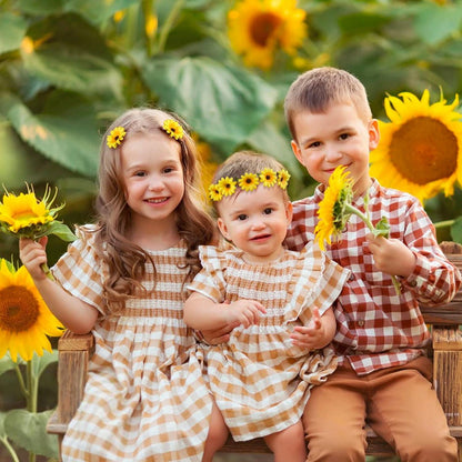 Blumen Haarband Sonnenblumen Stirnband mit Haarspangen Gelb Damen Mädchen