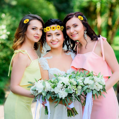 Blumen Haarband Sonnenblumen Stirnband mit 10 Haarspangen Gelb