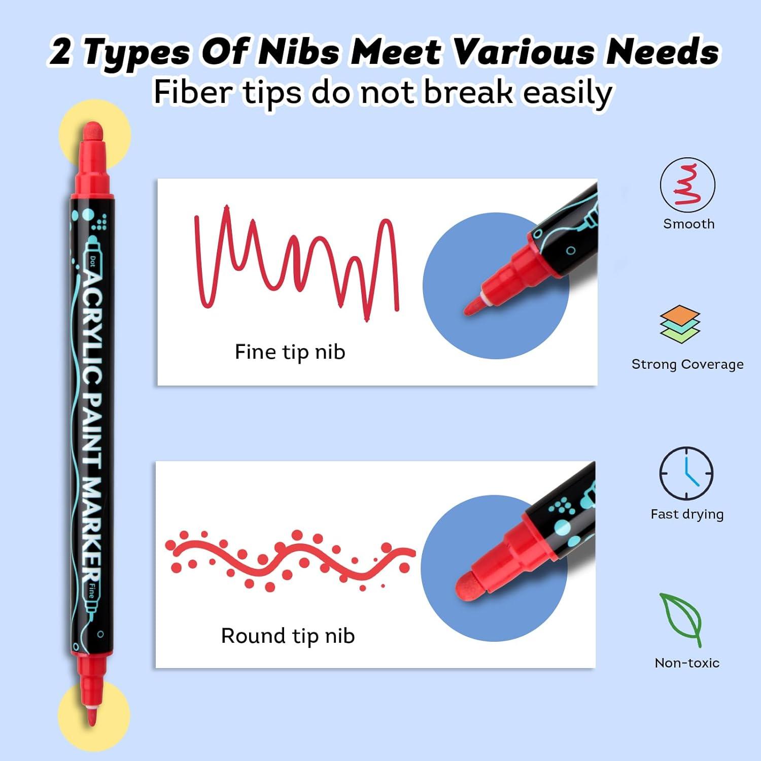 Acrylstifte Wasserfest 12 Acrylfarben Stifte Dual Tip