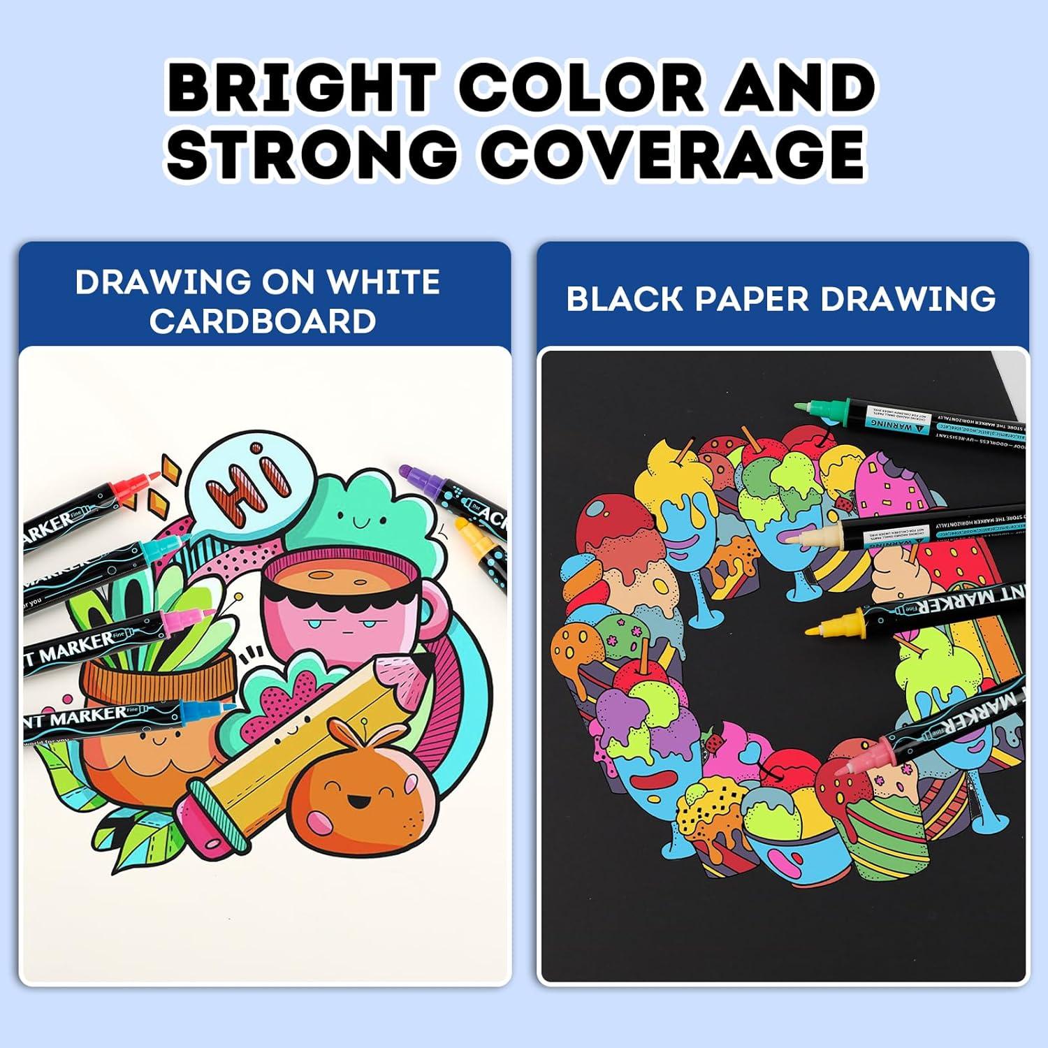 Acrylstifte Wasserfest Dual Tip 12 Acrylfarben Stifte Permanent