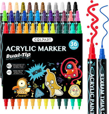 Acrylstifte Wasserfest 36 Farben Dual Tip Acrylfarben Permanent Stifte