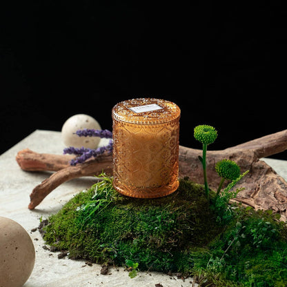 Duftkerze Sandelholz Patchouli 55h Brenndauer 230g in Glas