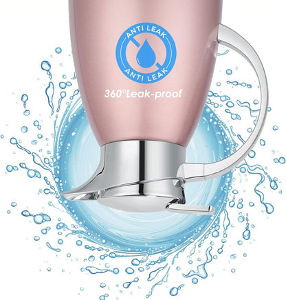 Isolierkanne 2.3 Liter Edelstahl doppelwandig Vakuum Teekanne Kaffeekanne Rosa
