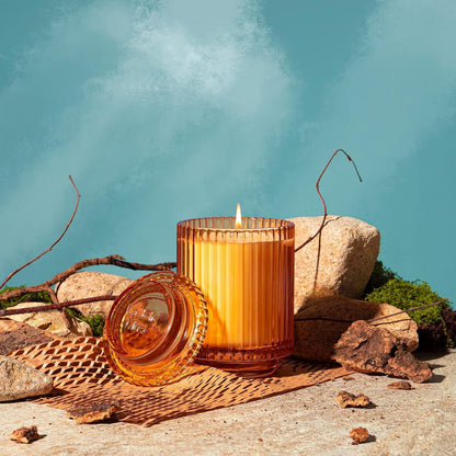 Sandelholz Patchouli Duftkerze Glaskerze 80h Brenndauer 350g