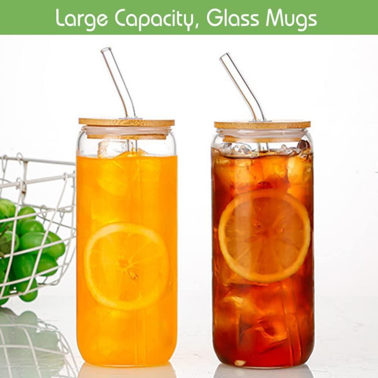 ZgoEC 22oz Cocktail Gläser Dosenform Deckel Strohhalm