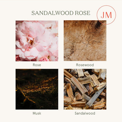 Duftkerze Rose Sandelholz 170g, 55h Brenndauer