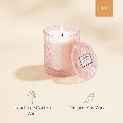 Duftkerze im Glas - Rose Sandelholz 170g - 55h Brenndauer - Kerzengeschenk