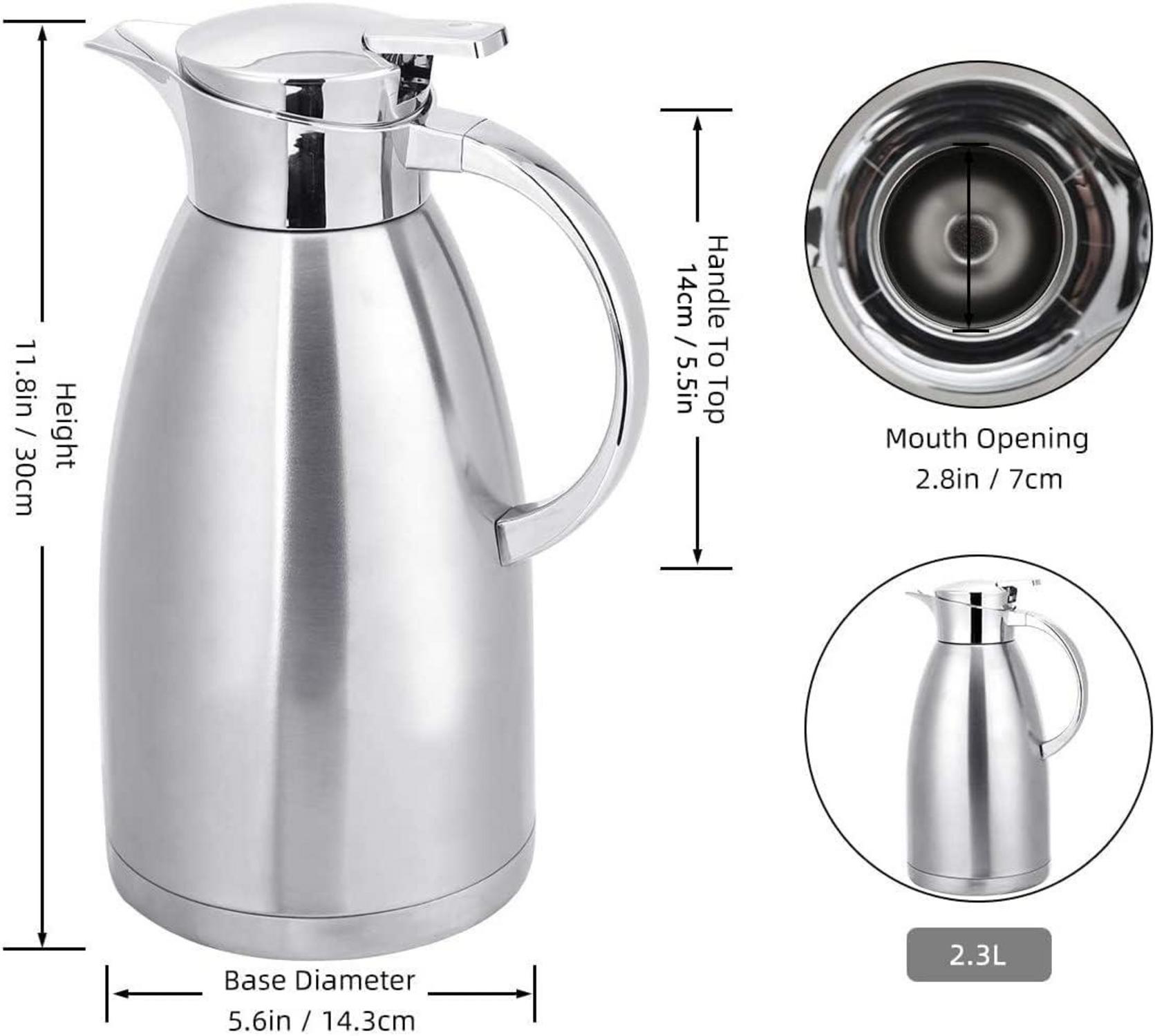 Isolierkanne 2.3 Liter Edelstahl Thermoskanne Teekanne Kaffee
