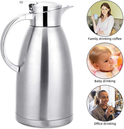 Wylnsie 2.3L Thermoskanne Edelstahl Vakuum Isolierkanne Kaffee Tee