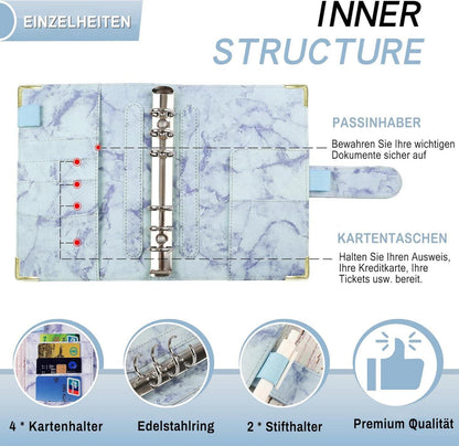 A6 Budget Planner Deutsch Geld Organizer 12 Binder Taschen Sparbuch