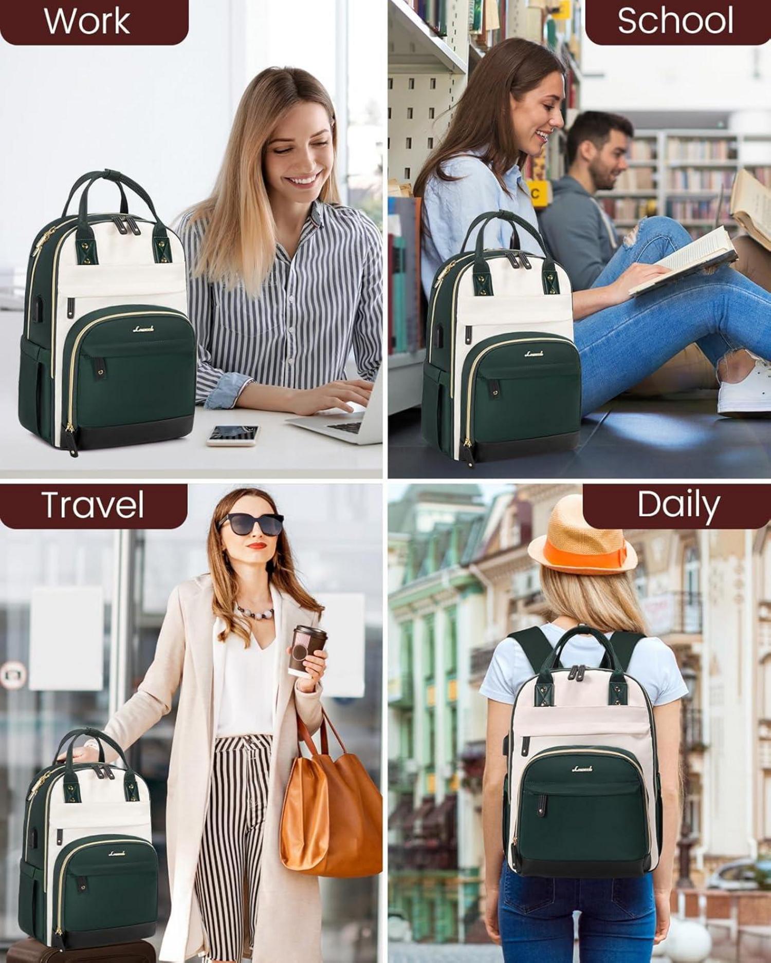 Damen Laptop Rucksack 15.6 Zoll USB Anti-Diebstahl wasserdicht