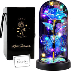 Schöne und das Biest Ewige Rose Geschenk - Galaxy Rose Blau