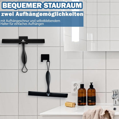 Duschabzieher Silikon 27.9cm Halterung Anti-Rost Schwarz