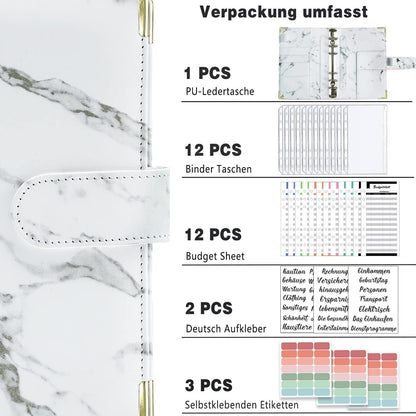 A6 Budget Planner Deutsch Geld Organizer 12 Binder Taschen