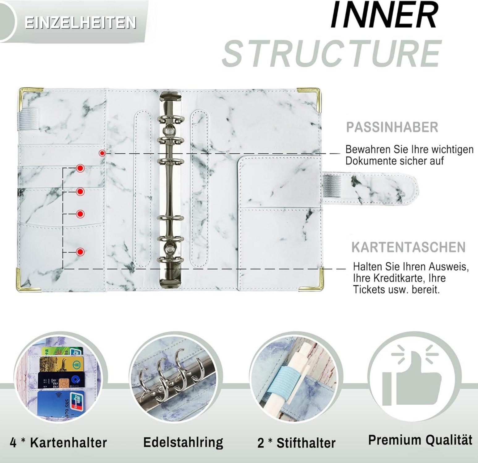 A6 Budget Planner Deutsch Geld Organizer mit Binder Taschen Guardian