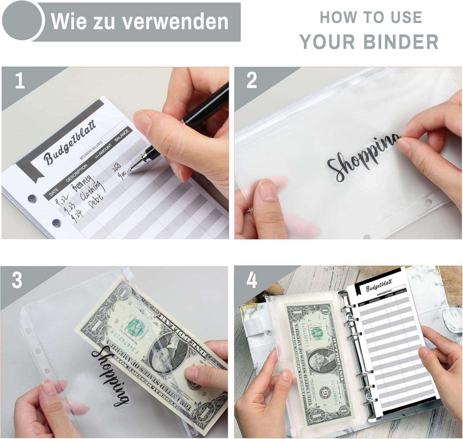 A6 Budget Planner Deutsch Geld Sparbuch Organizer Binder Set
